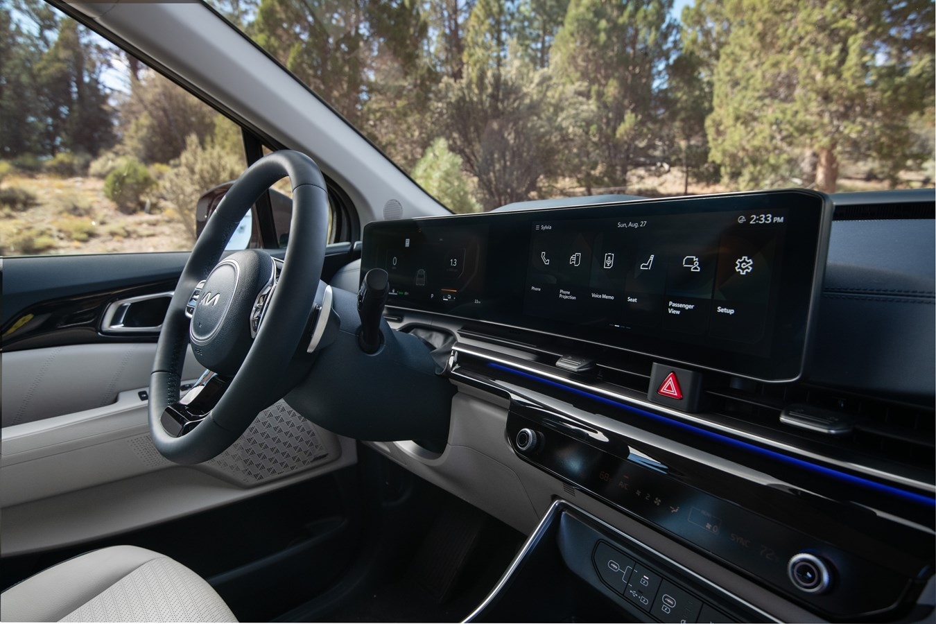 Tableau de bord du Kia Carnival 2025.