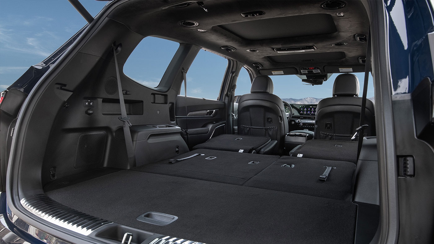 Espace de rangement à l'intérieur du Kia Telluride 2025.