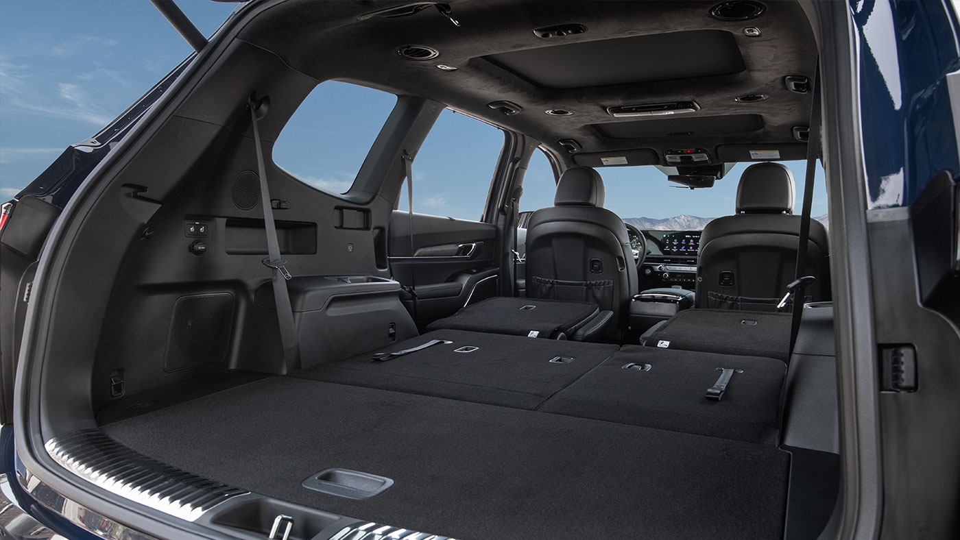 Espace de rangement à l'intérieur du Kia Telluride 2024.